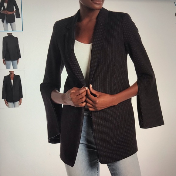 Vince Camuto Pinstripe Split Sleeves Blazer - Picture 2 of 7